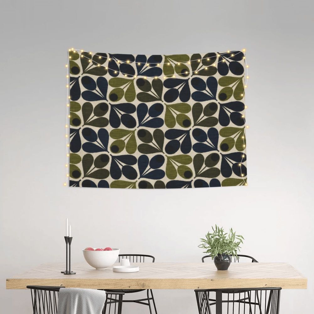 Tapiz de pared con diseño abstracto de pájaro hippie estilo Orla Kiely, decoración para habitación, tapices escandinavos para decoración de dormitorio.