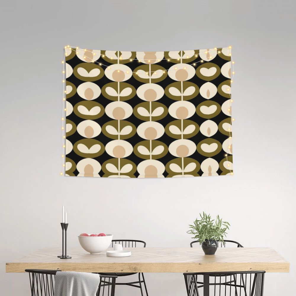 Tapiz de pared con diseño abstracto de pájaro hippie estilo Orla Kiely, decoración para habitación, tapices escandinavos para decoración de dormitorio.