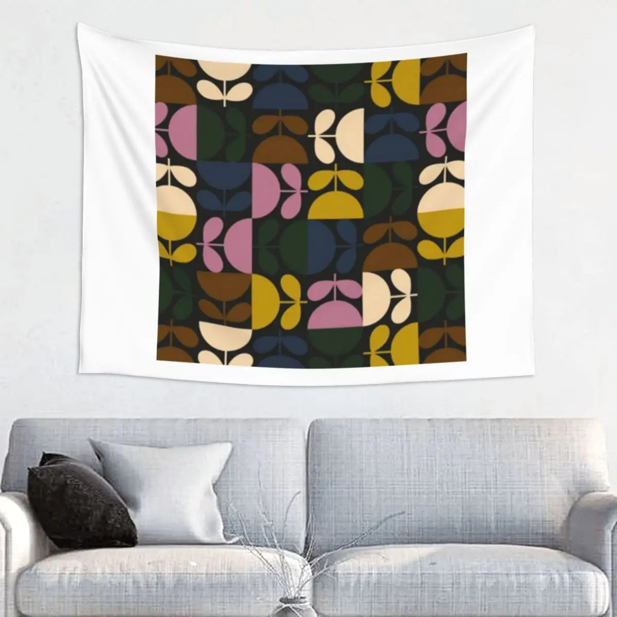 Tapiz de pared con diseño abstracto de pájaro hippie estilo Orla Kiely, decoración para habitación, tapices escandinavos para decoración de dormitorio.