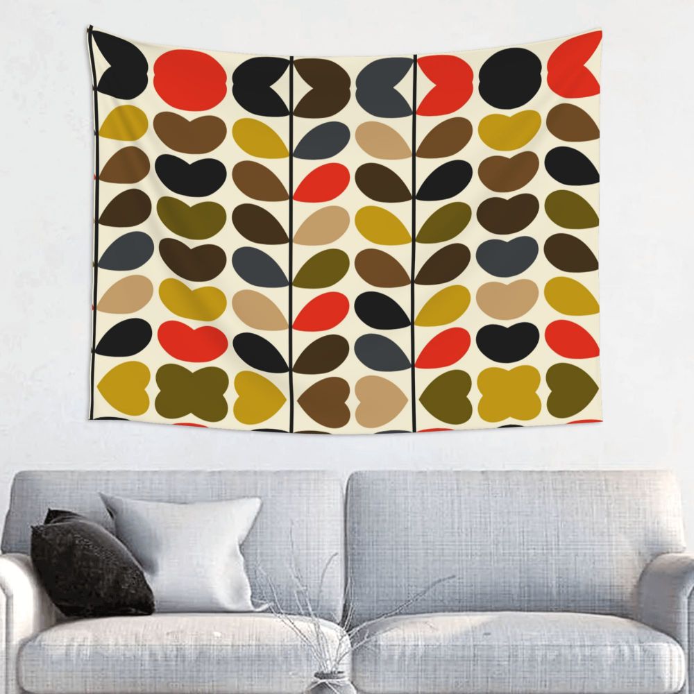 Tapiz de pared con diseño abstracto de pájaro hippie estilo Orla Kiely, decoración para habitación, tapices escandinavos para decoración de dormitorio.