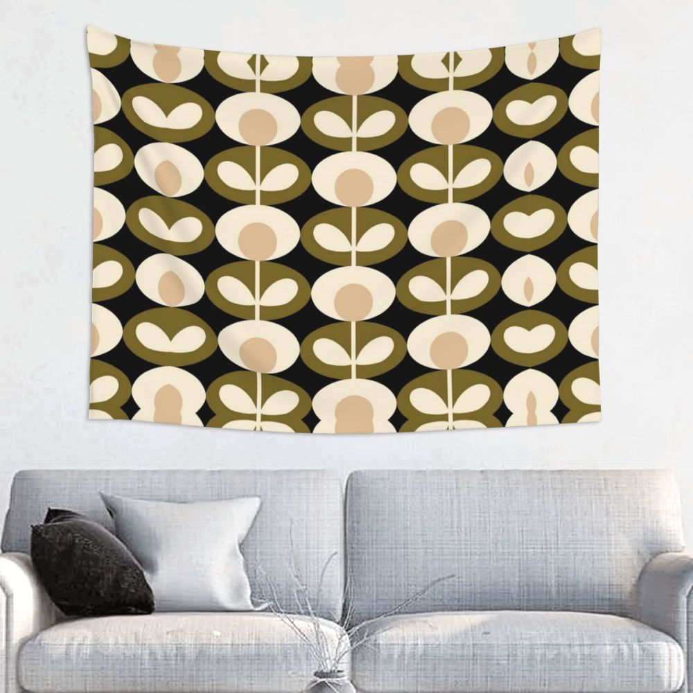 Tapiz de pared con diseño abstracto de pájaro hippie estilo Orla Kiely, decoración para habitación, tapices escandinavos para decoración de dormitorio.