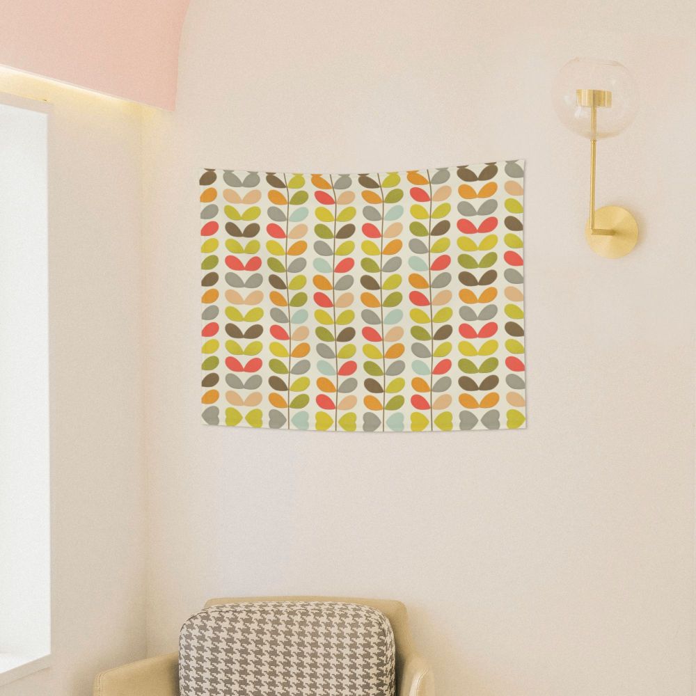 Tapiz de pared con diseño abstracto de pájaro hippie estilo Orla Kiely, decoración para habitación, tapices escandinavos para decoración de dormitorio.