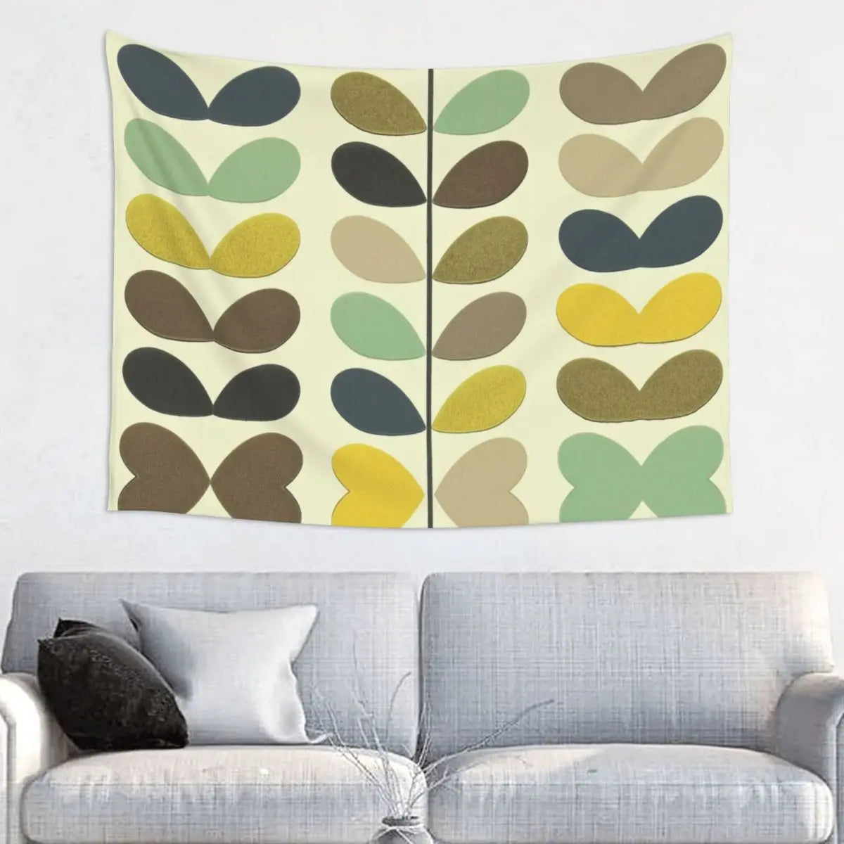 Tapiz de pared con diseño abstracto de pájaro hippie estilo Orla Kiely, decoración para habitación, tapices escandinavos para decoración de dormitorio.