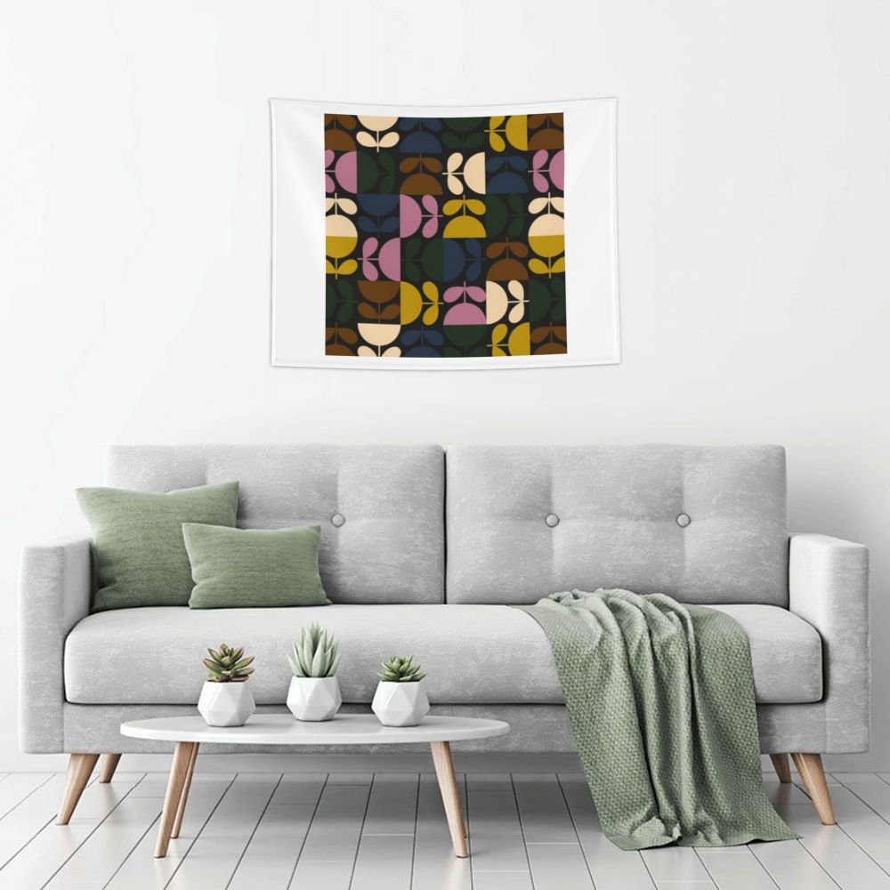 Tapiz de pared con diseño abstracto de pájaro hippie estilo Orla Kiely, decoración para habitación, tapices escandinavos para decoración de dormitorio.