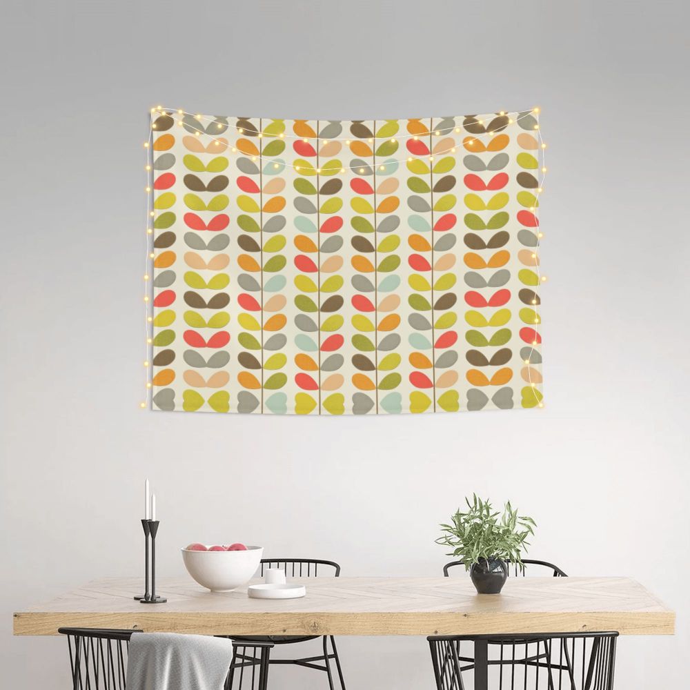 Tapiz de pared con diseño abstracto de pájaro hippie estilo Orla Kiely, decoración para habitación, tapices escandinavos para decoración de dormitorio.