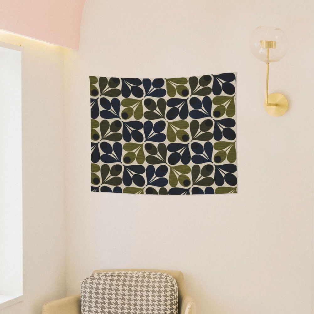 Tapiz de pared con diseño abstracto de pájaro hippie estilo Orla Kiely, decoración para habitación, tapices escandinavos para decoración de dormitorio.