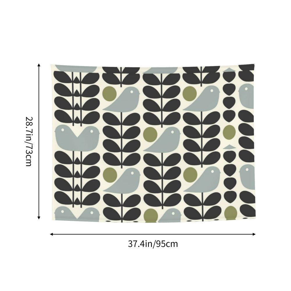 Tapiz de pared con diseño abstracto de pájaro hippie estilo Orla Kiely, decoración para habitación, tapices escandinavos para decoración de dormitorio.