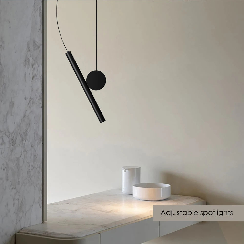 Lámparas colgantes de diseño nórdico para mesita de noche, modernas y ajustables, accesorio de luz LED colgante de techo para cocina, sala de estar y dormitorio.