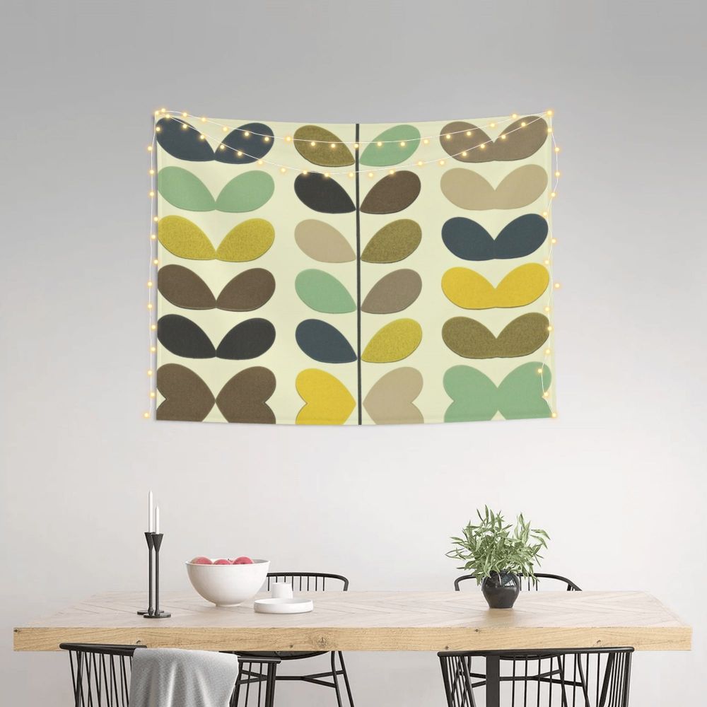 Tapiz de pared con diseño abstracto de pájaro hippie estilo Orla Kiely, decoración para habitación, tapices escandinavos para decoración de dormitorio.