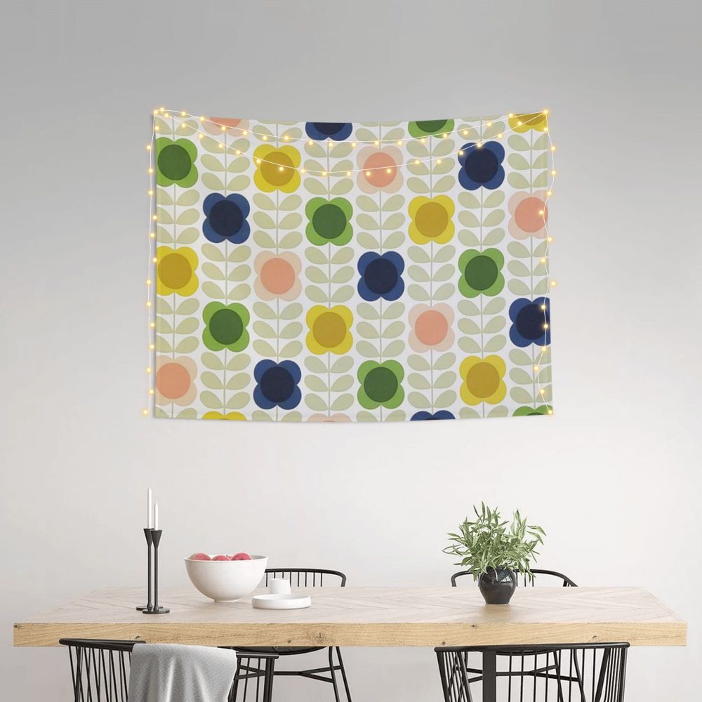 Tapiz de pared con diseño abstracto de pájaro hippie estilo Orla Kiely, decoración para habitación, tapices escandinavos para decoración de dormitorio.