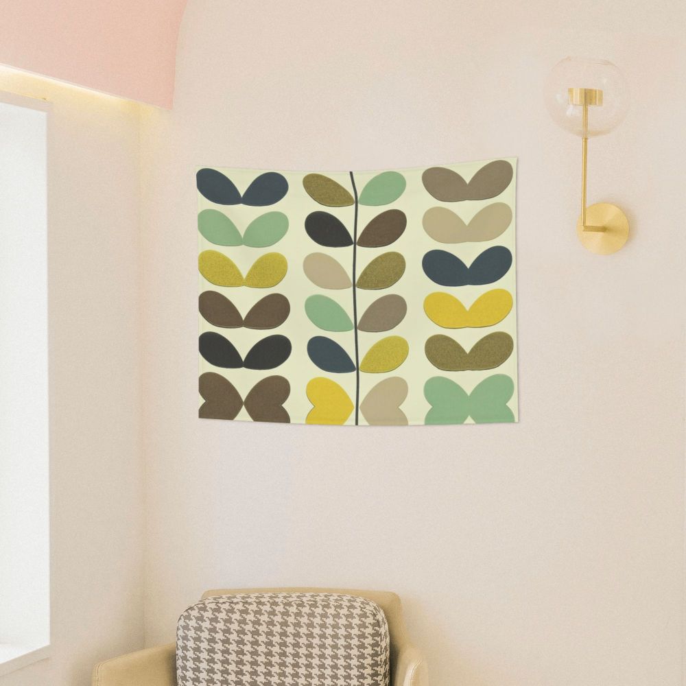 Tapiz de pared con diseño abstracto de pájaro hippie estilo Orla Kiely, decoración para habitación, tapices escandinavos para decoración de dormitorio.