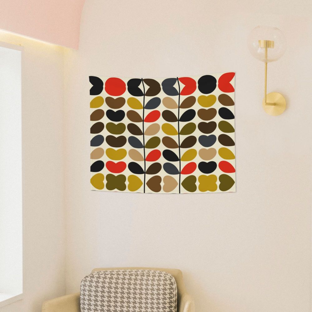 Tapiz de pared con diseño abstracto de pájaro hippie estilo Orla Kiely, decoración para habitación, tapices escandinavos para decoración de dormitorio.