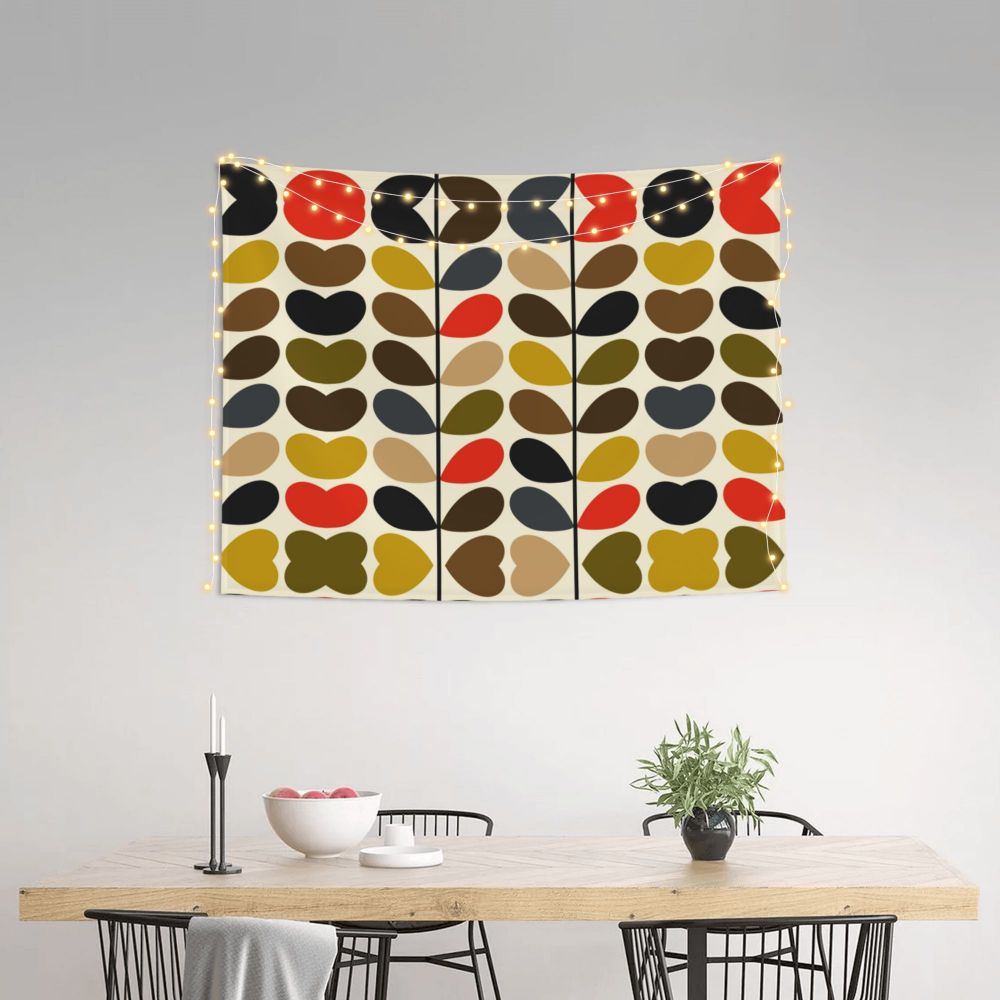 Tapiz de pared con diseño abstracto de pájaro hippie estilo Orla Kiely, decoración para habitación, tapices escandinavos para decoración de dormitorio.