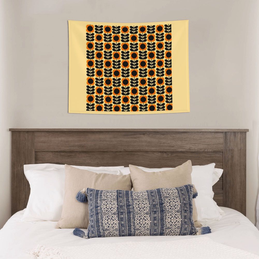 Tapiz de pared con diseño abstracto de pájaro hippie estilo Orla Kiely, decoración para habitación, tapices escandinavos para decoración de dormitorio.