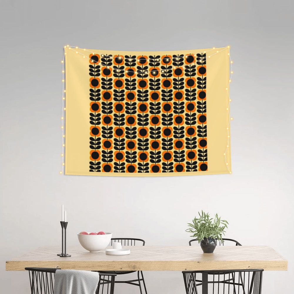 Tapiz de pared con diseño abstracto de pájaro hippie estilo Orla Kiely, decoración para habitación, tapices escandinavos para decoración de dormitorio.