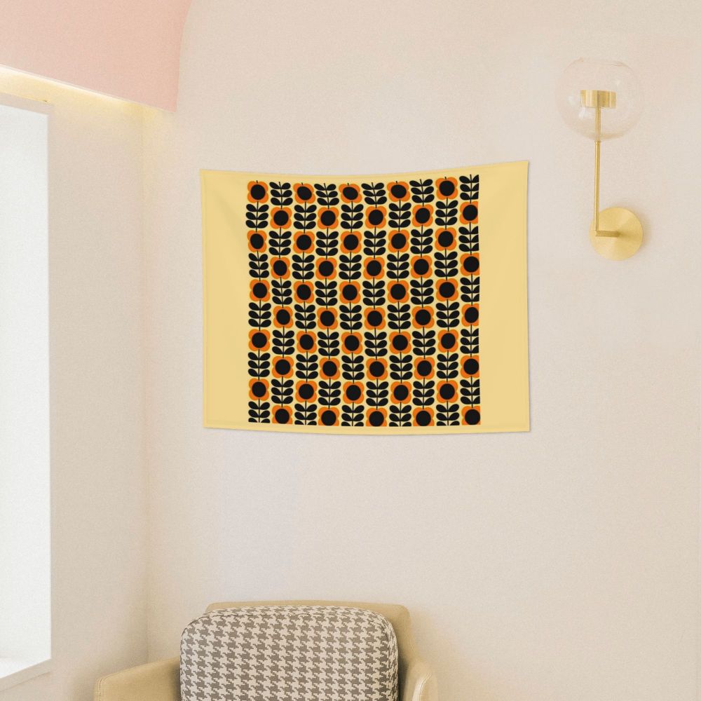 Tapiz de pared con diseño abstracto de pájaro hippie estilo Orla Kiely, decoración para habitación, tapices escandinavos para decoración de dormitorio.