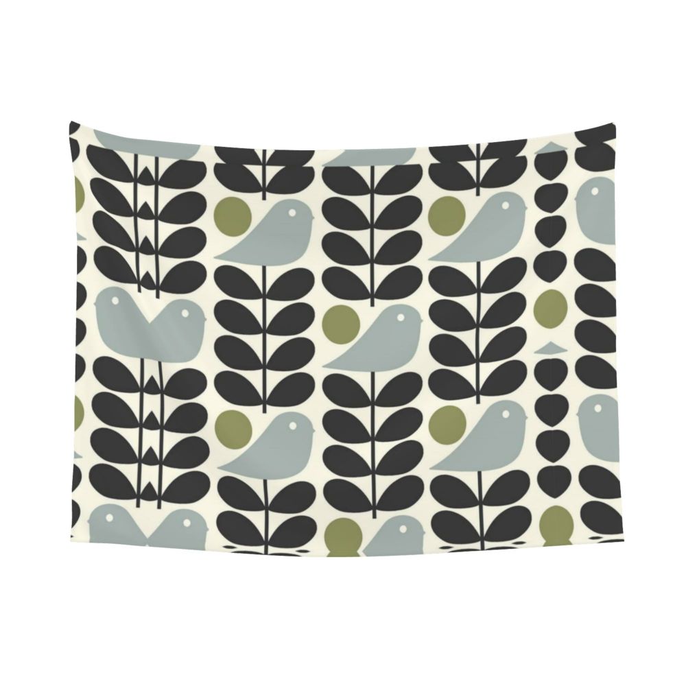 Tapiz de pared con diseño abstracto de pájaro hippie estilo Orla Kiely, decoración para habitación, tapices escandinavos para decoración de dormitorio.