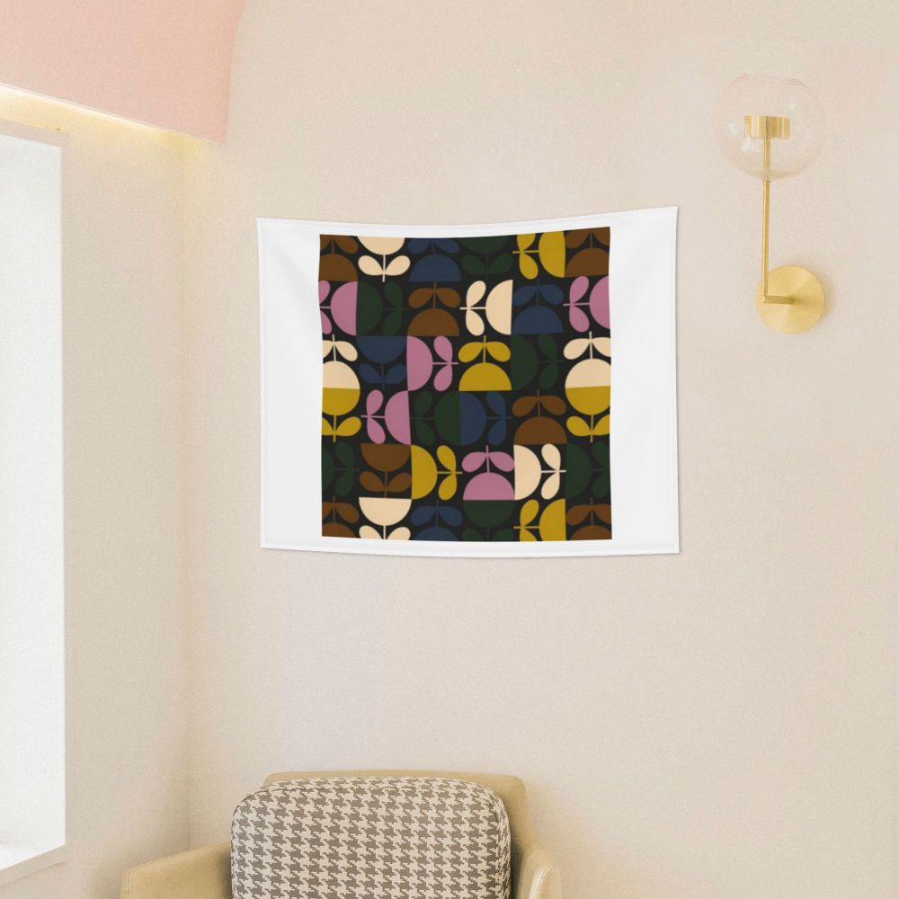 Tapiz de pared con diseño abstracto de pájaro hippie estilo Orla Kiely, decoración para habitación, tapices escandinavos para decoración de dormitorio.