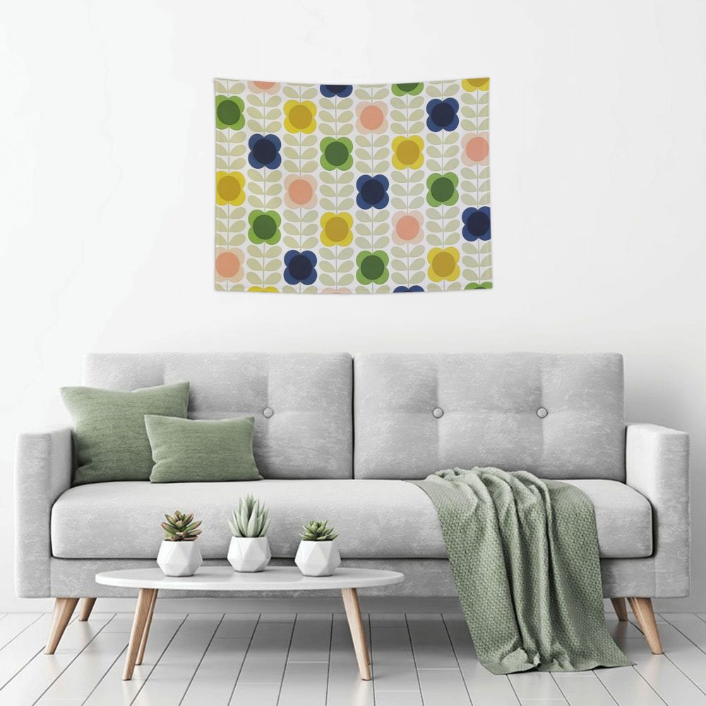 Tapiz de pared con diseño abstracto de pájaro hippie estilo Orla Kiely, decoración para habitación, tapices escandinavos para decoración de dormitorio.