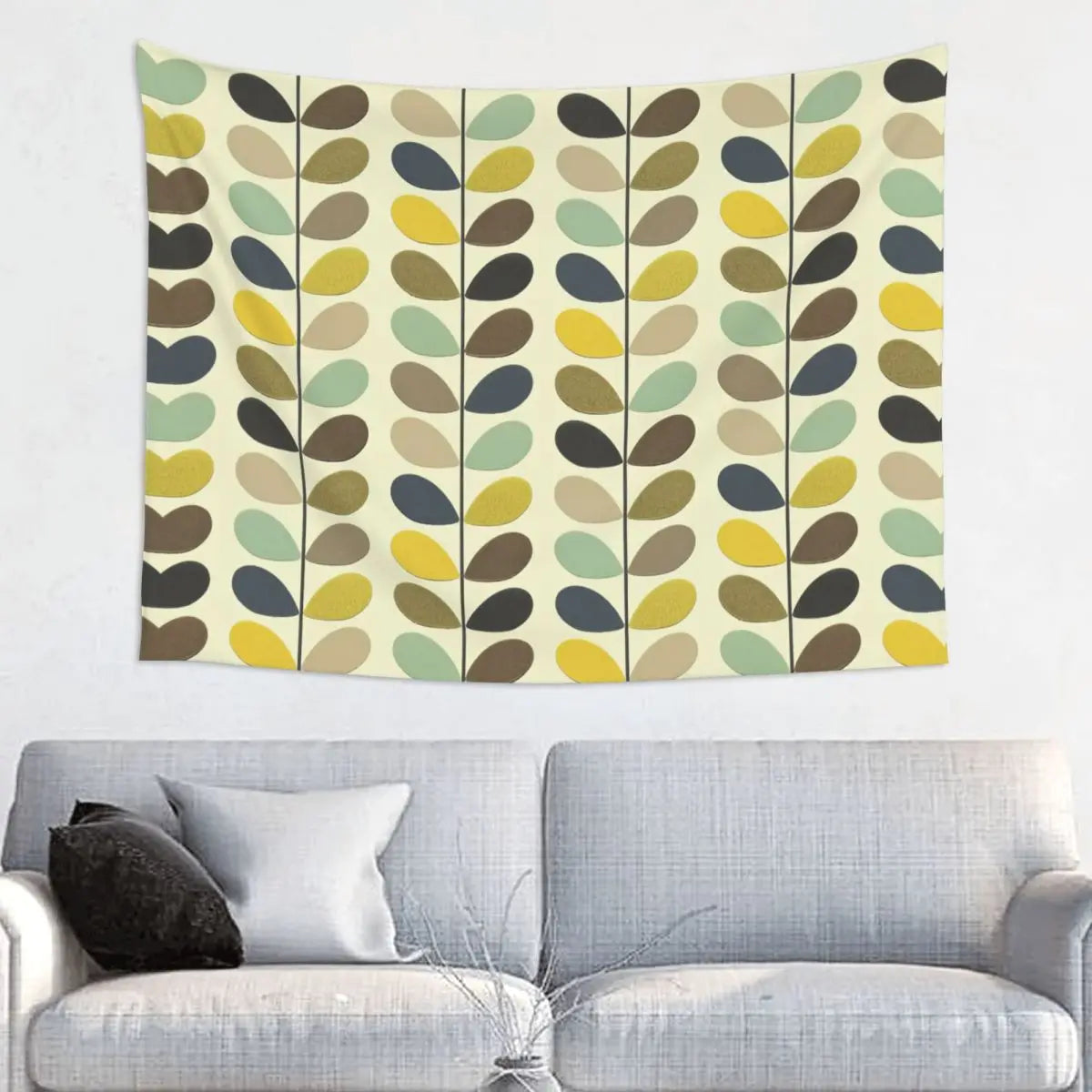 Tapiz de pared con diseño abstracto de pájaro hippie estilo Orla Kiely, decoración para habitación, tapices escandinavos para decoración de dormitorio.