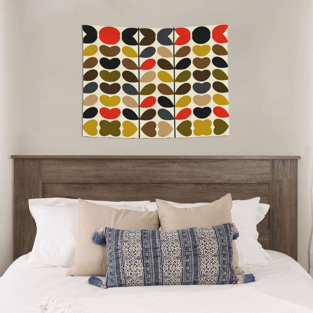 Tapiz de pared con diseño abstracto de pájaro hippie estilo Orla Kiely, decoración para habitación, tapices escandinavos para decoración de dormitorio.