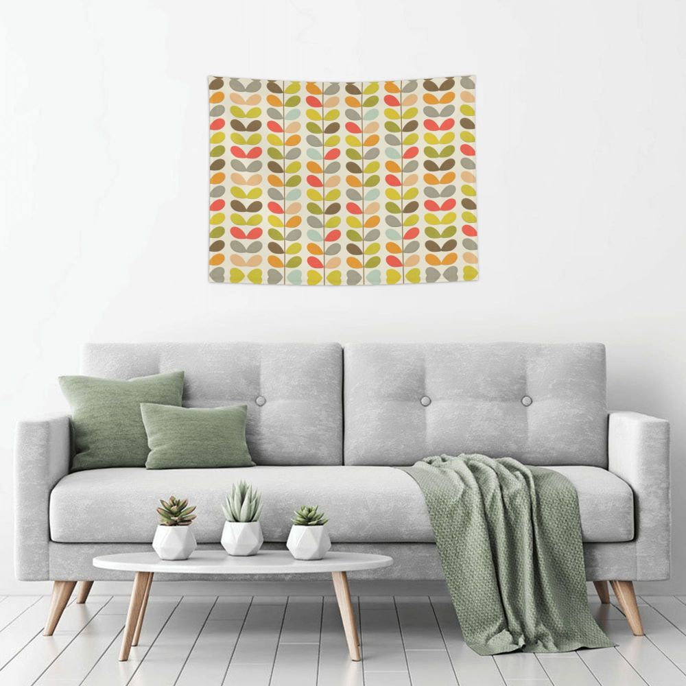 Tapiz de pared con diseño abstracto de pájaro hippie estilo Orla Kiely, decoración para habitación, tapices escandinavos para decoración de dormitorio.